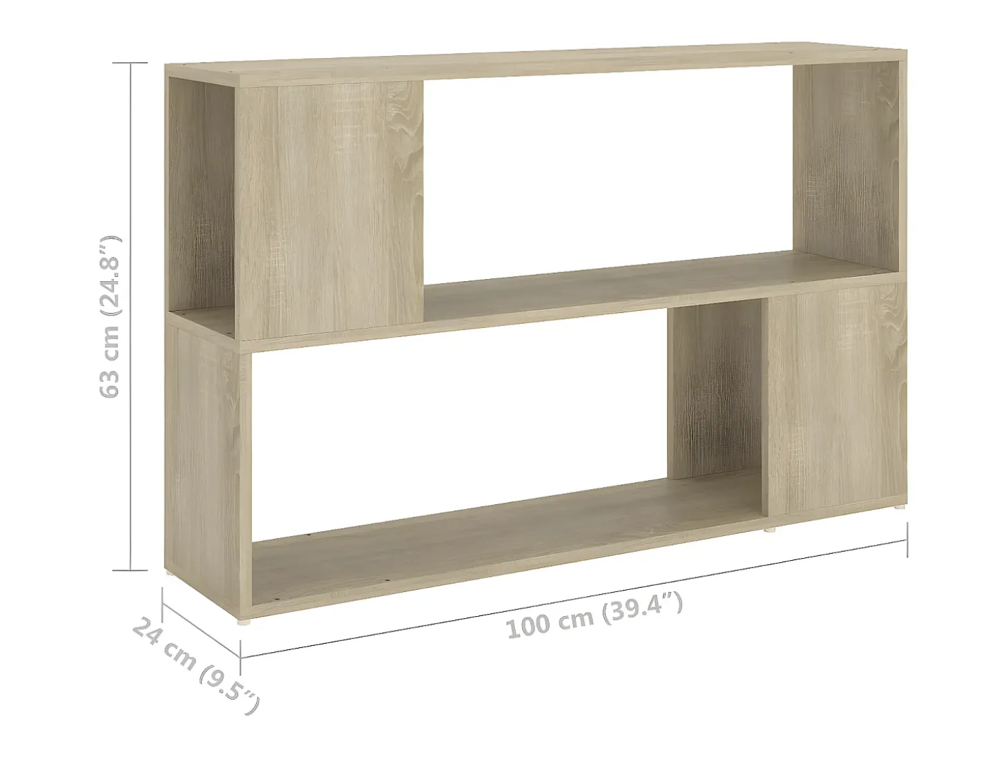Librería de madera contrachapada roble Sonoma 100x24x63 cm