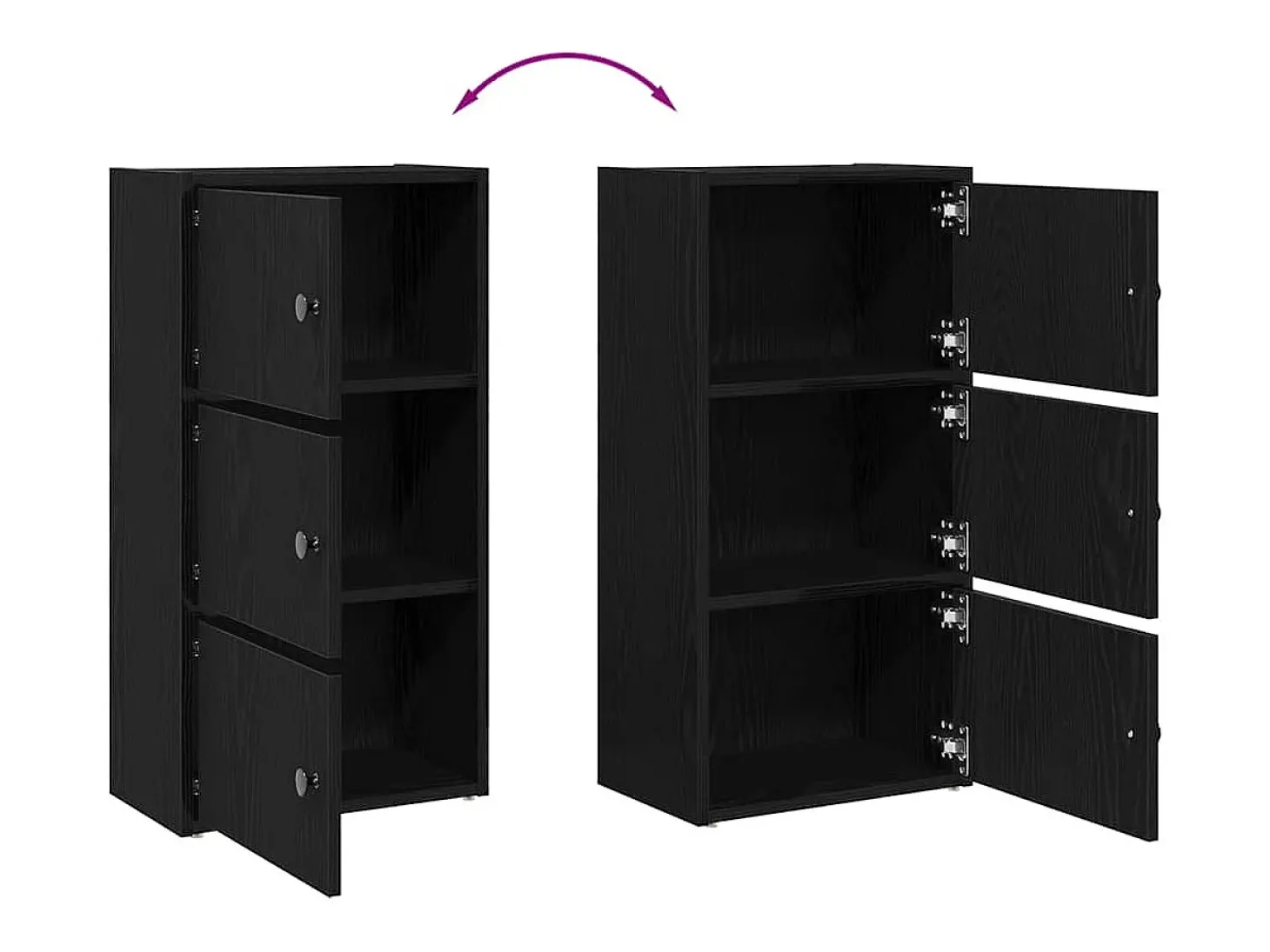 Librería de madera contrachapada roble negro 40x24x77 cm