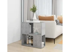 Librería de madera contrachapada gris hormigón 60x24x63 cm