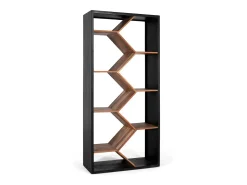 Librería de madera de mango con un diseño contemporáneo y geométrico