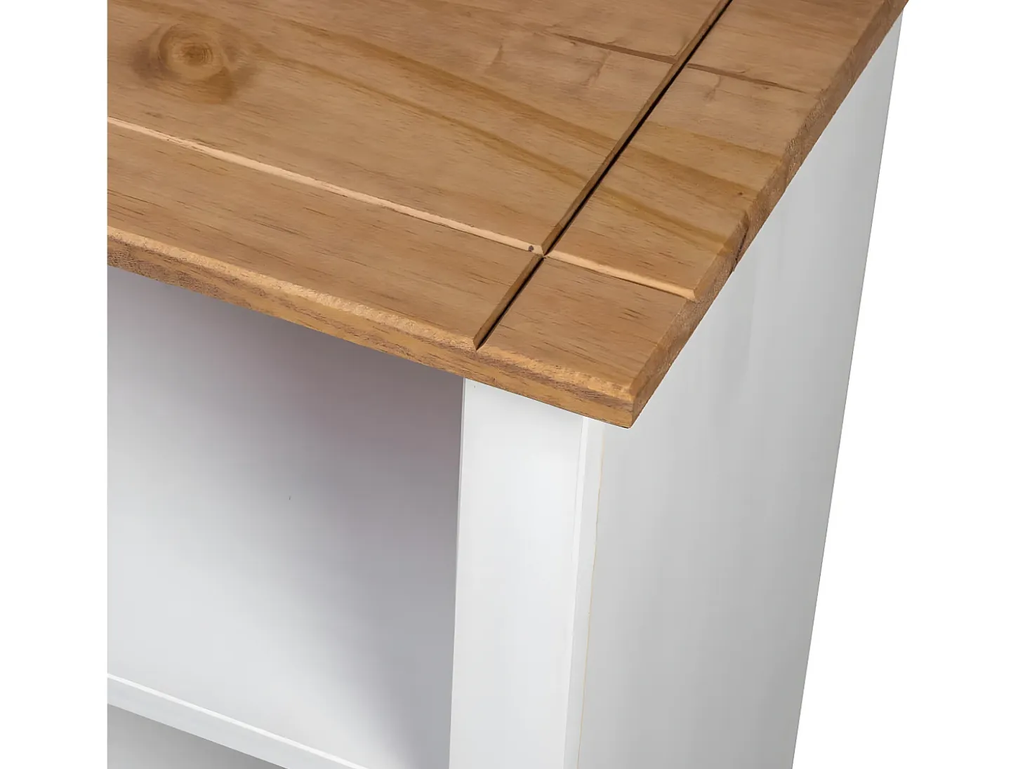 Librería de madera maciza pino estilo Panamá blanco 80x35x110 cm
