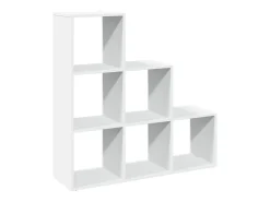Librería divisor 3 niveles madera ingeniería blanco 99x29x99 cm