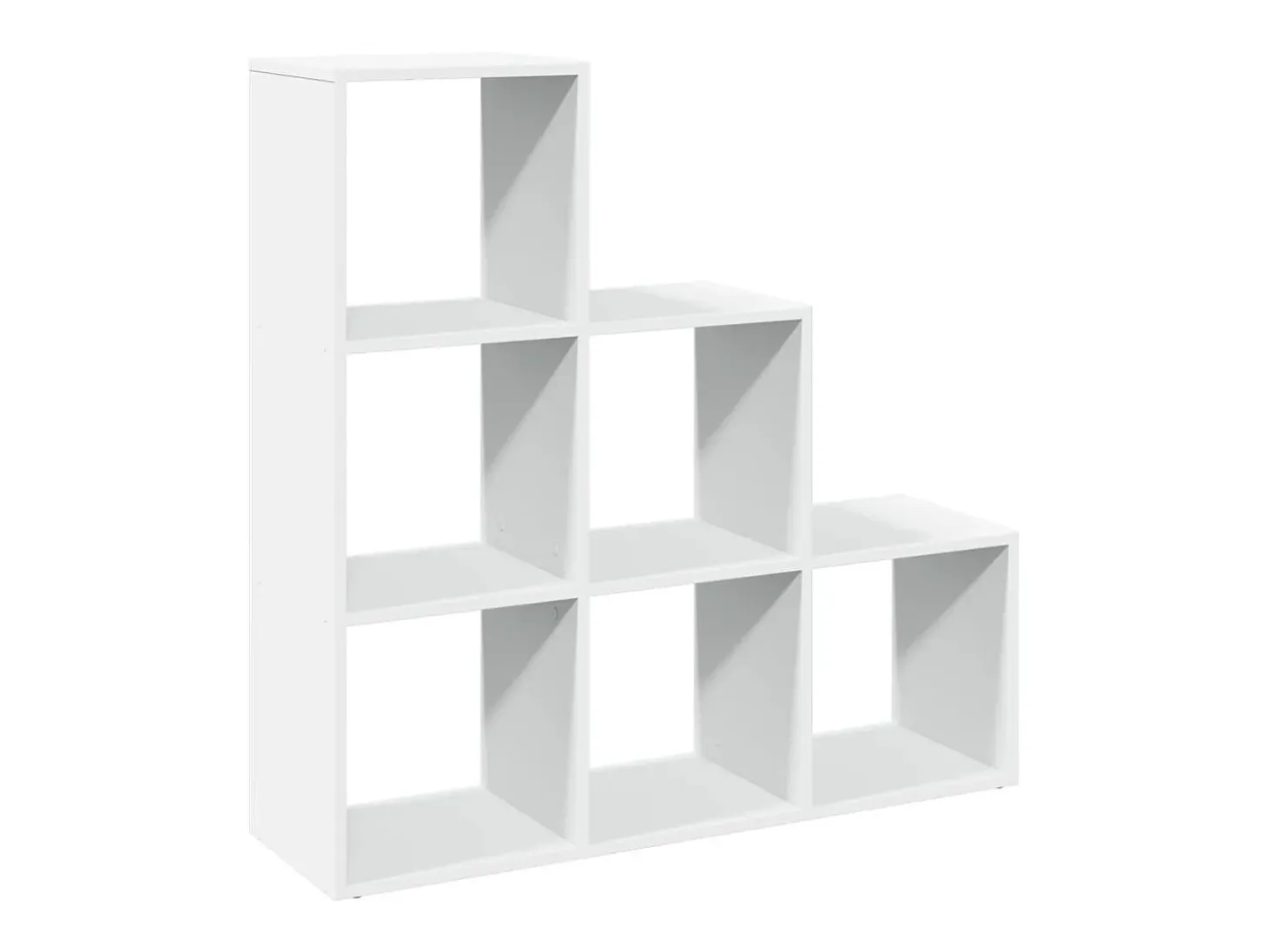 Librería divisor 3 niveles madera ingeniería blanco 99x29x99 cm