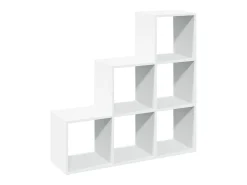 Librería divisor 3 niveles madera ingeniería blanco 99x29x99 cm