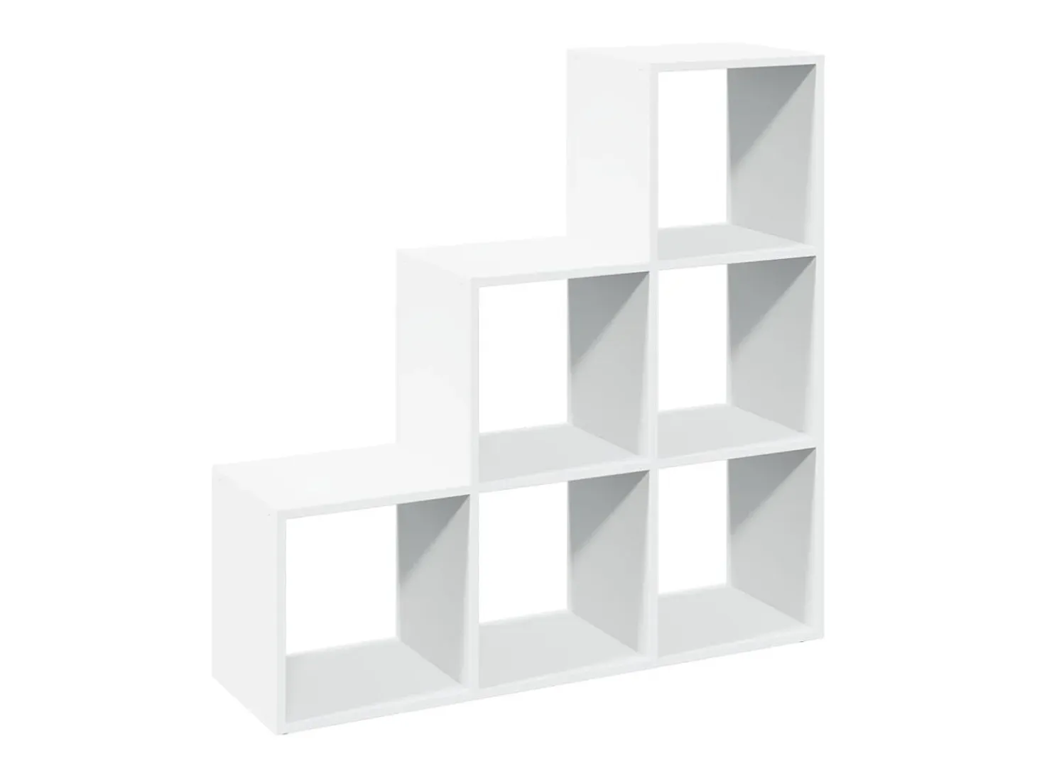 Librería divisor 3 niveles madera ingeniería blanco 99x29x99 cm