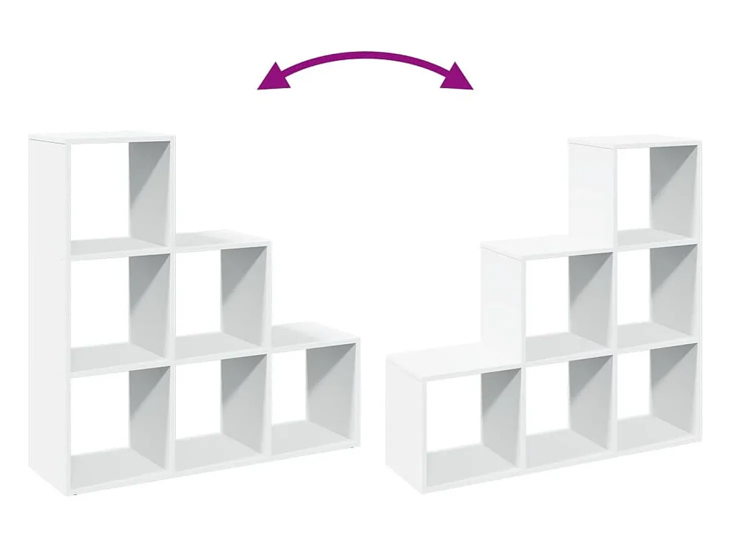 Librería divisor 3 niveles madera ingeniería blanco 99x29x99 cm
