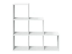 Librería divisor 3 niveles madera ingeniería blanco 99x29x99 cm