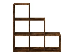 Librería divisor 3 niveles madera roble ahumado 99x29x99 cm