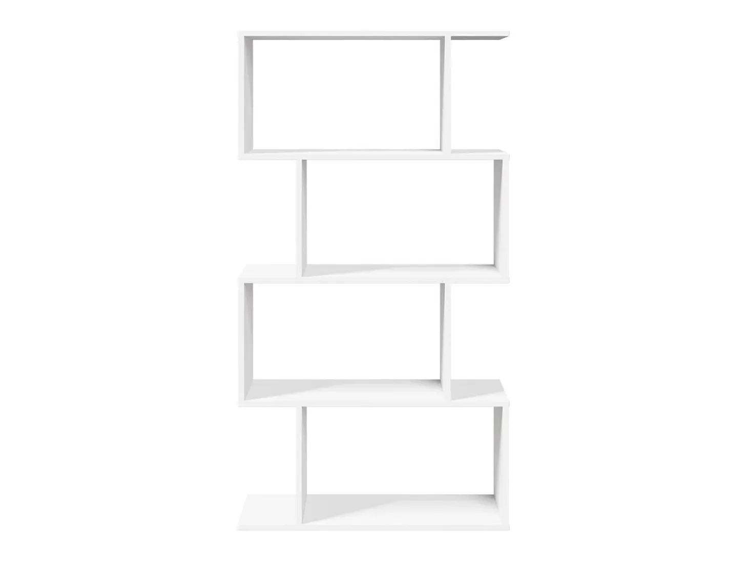 Librería divisor 4 niveles madera ingeniería blanco 70x24x129cm