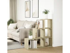 Librería divisor 3 niveles madera roble Sonoma 99x29x99 cm