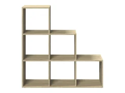 Librería divisor 3 niveles madera roble Sonoma 99x29x99 cm