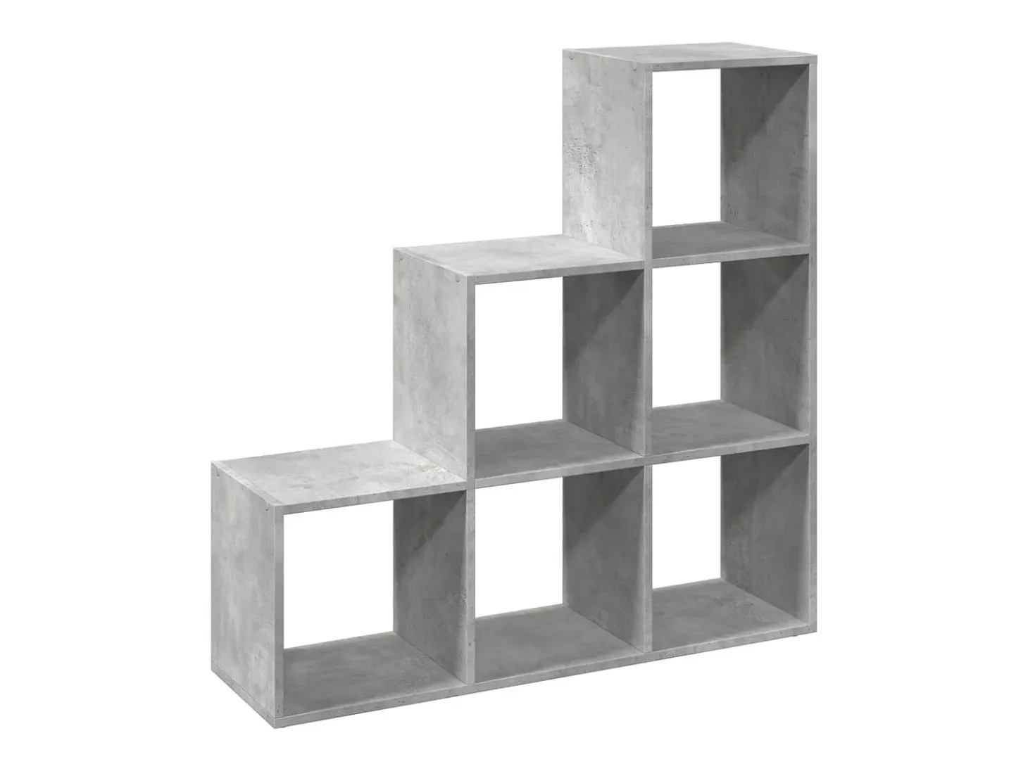Librería divisor 3 niveles madera gris hormigón 99x29x99 cm