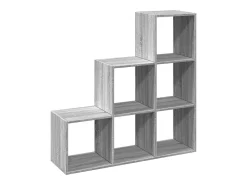 Librería divisor 3 niveles madera gris Sonoma 99x29x99 cm