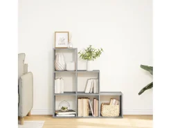 Librería divisor 3 niveles madera gris Sonoma 99x29x99 cm