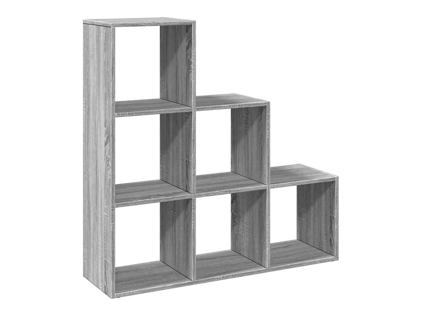 Librería divisor 3 niveles madera gris Sonoma 99x29x99 cm
