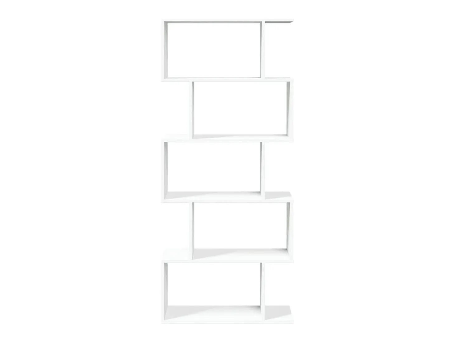 Librería divisor 5 niveles madera ingeniería blanco 70x24x161cm