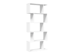 Librería divisor 5 niveles madera ingeniería blanco 70x24x161cm