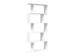 Librería divisor 5 niveles madera ingeniería blanco 70x24x161cm