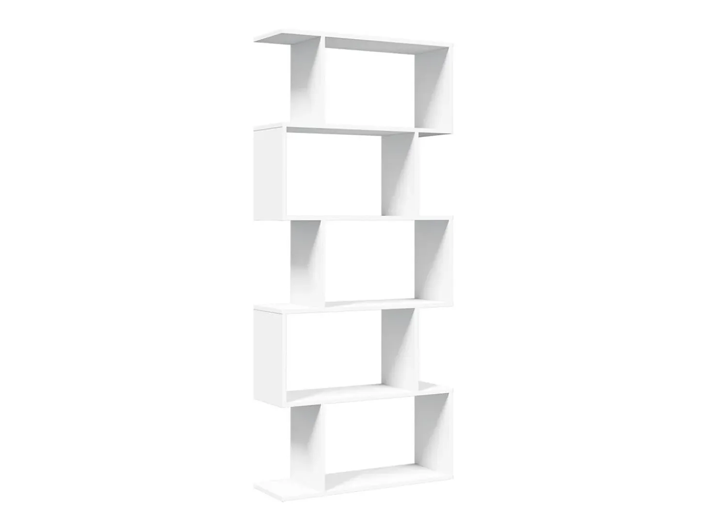 Librería divisor 5 niveles madera ingeniería blanco 70x24x161cm