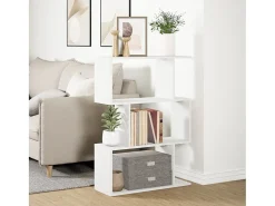 Librería divisor 3 niveles madera ingeniería blanco 70x24x97 cm