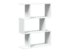 Librería divisor 3 niveles madera ingeniería blanco 70x24x97 cm
