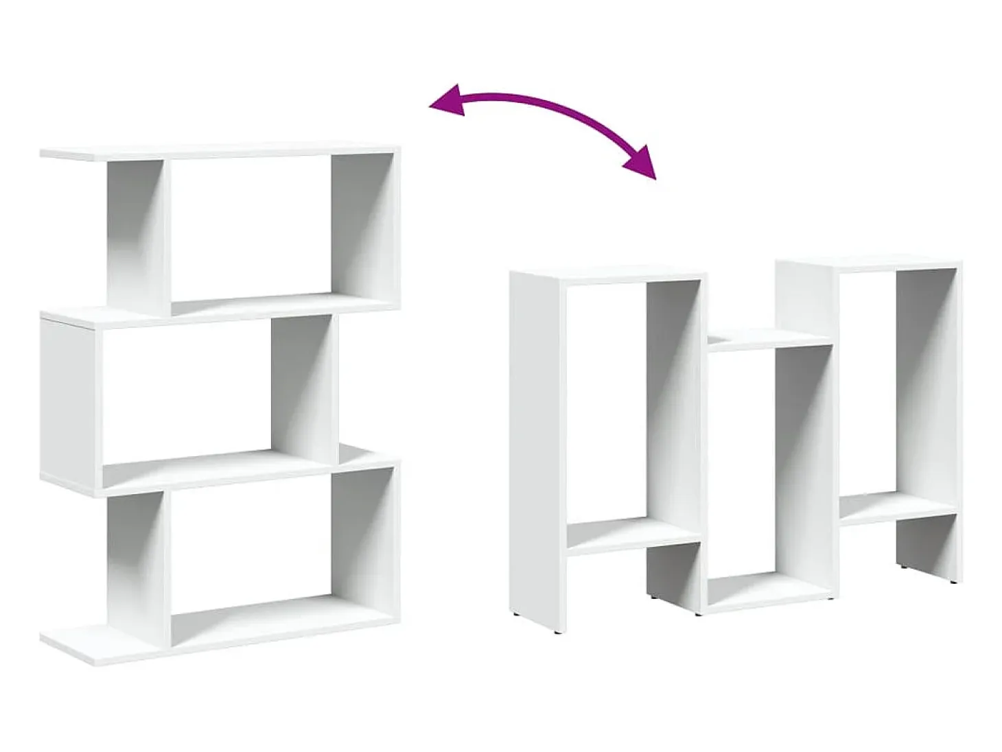 Librería divisor 3 niveles madera ingeniería blanco 70x24x97 cm