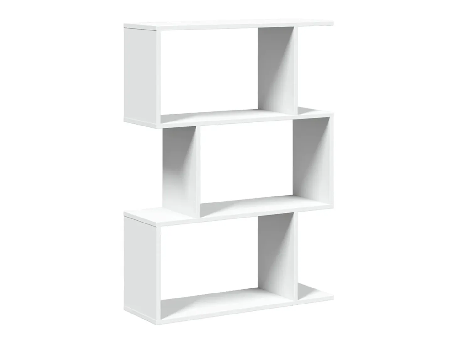 Librería divisor 3 niveles madera ingeniería blanco 70x24x97 cm