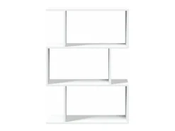 Librería divisor 3 niveles madera ingeniería blanco 70x24x97 cm
