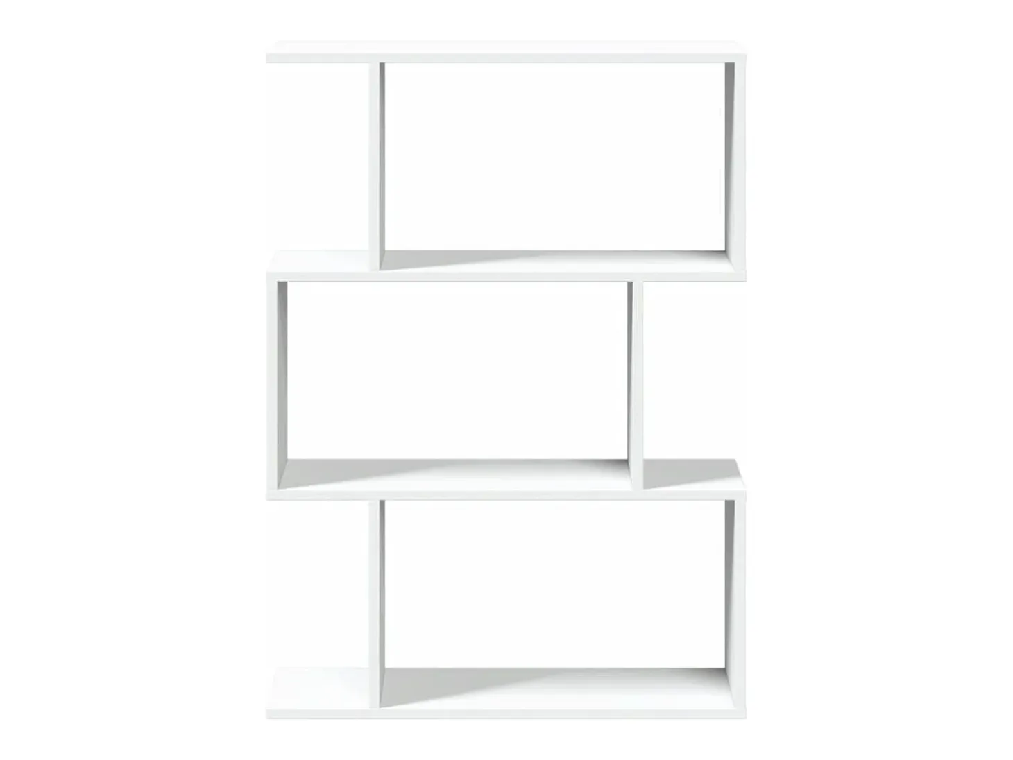 Librería divisor 3 niveles madera ingeniería blanco 70x24x97 cm