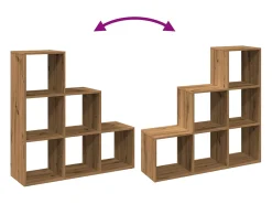 Librería divisor 3 niveles madera roble artisan 99x29x99 cm