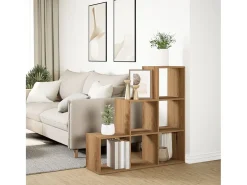 Librería divisor 3 niveles madera roble artisan 99x29x99 cm