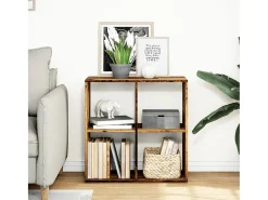 Librería divisor madera ingeniería envejecida 69,5x29x69,5 cm