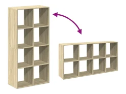 Librería divisor madera ingeniería roble Sonoma 69,5x29x137,5cm
