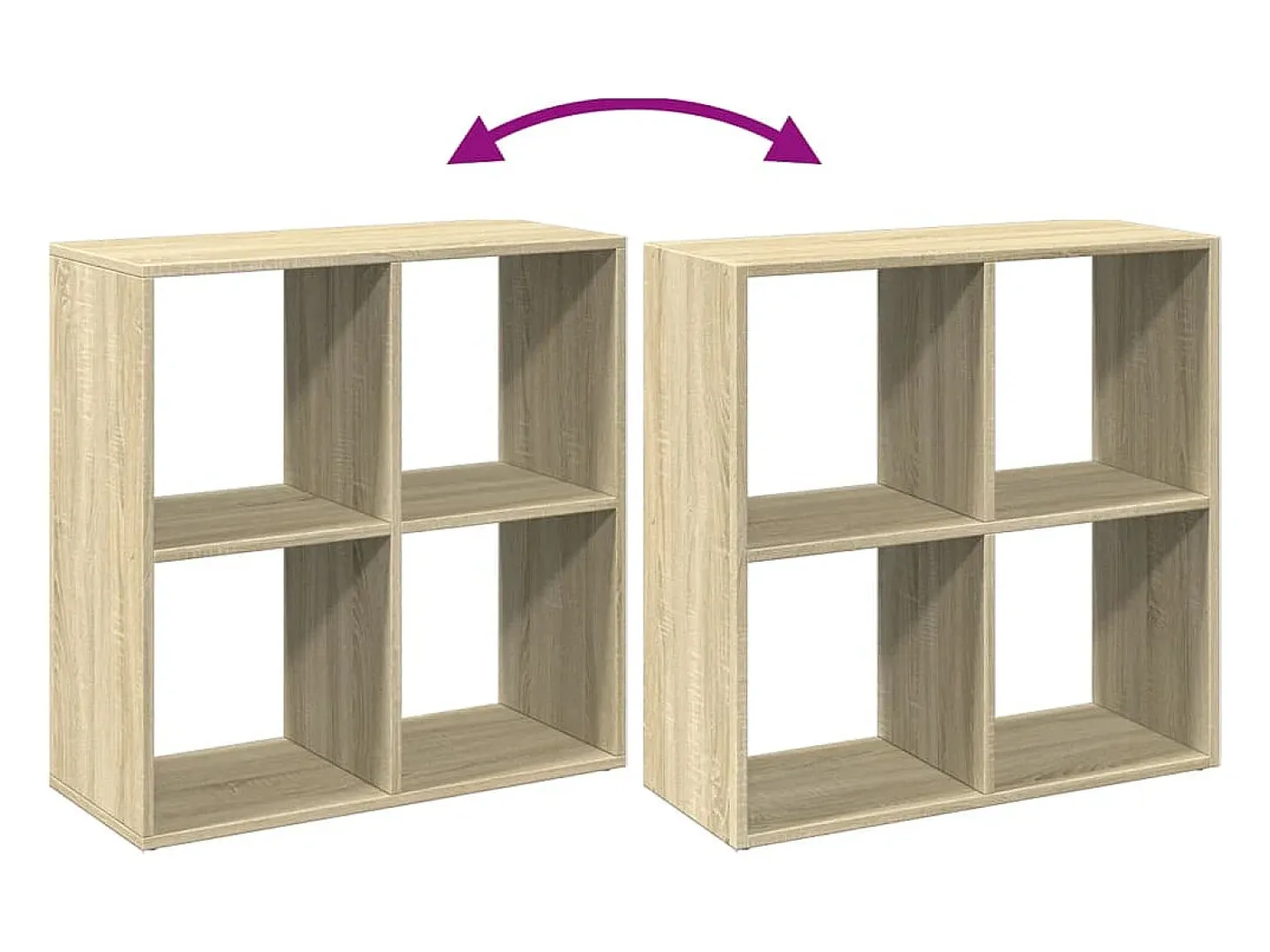 Librería divisor madera ingeniería roble Sonoma 69,5x29x69,5 cm