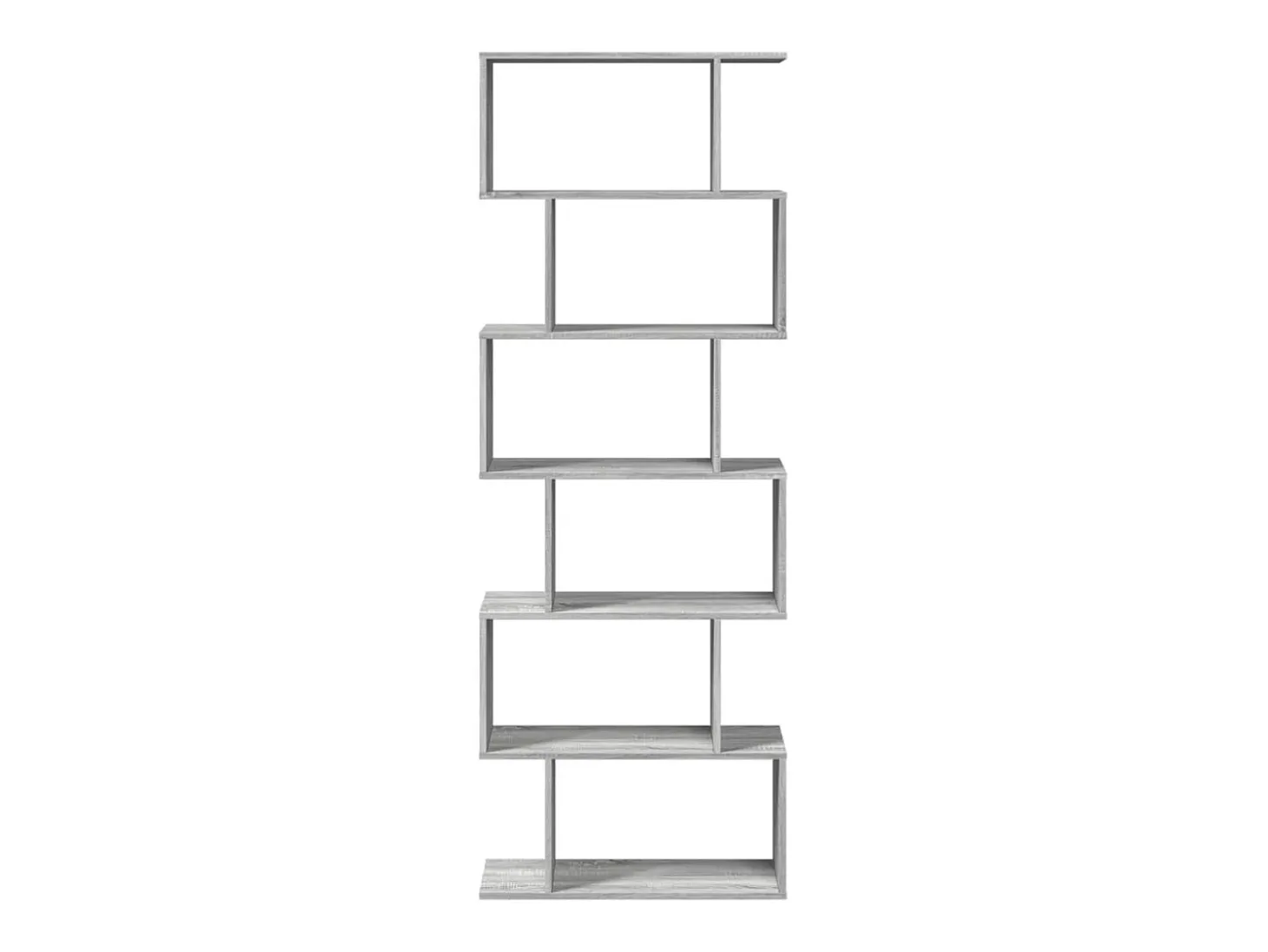 Librería divisora 6 niveles madera gris Sonoma 70x24x193 cm