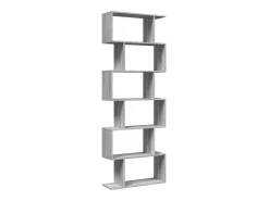 Librería divisora 6 niveles madera gris Sonoma 70x24x193 cm