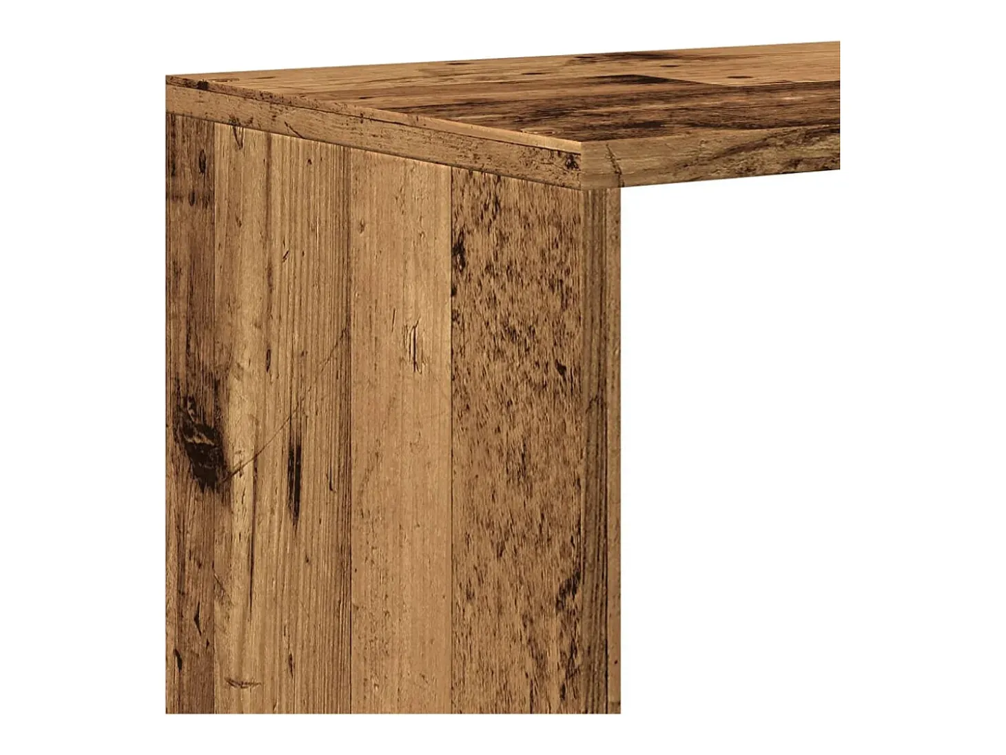 Librería divisora 4 niveles madera envejecida 131,5x29x131,5 cm