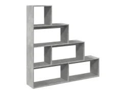Librería divisora 4 niveles madera gris 143,5x29x143,5 cm