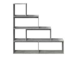 Librería divisora 4 niveles madera gris 143,5x29x143,5 cm