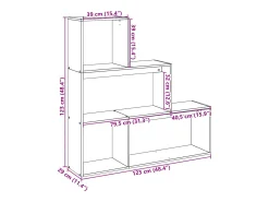 Librería divisora 3 niveles madera roble Sonoma 123x29x123 cm