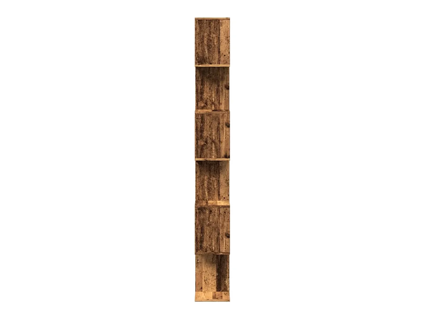 Librería divisora 6 niveles madera envejecida 70x24x193 cm