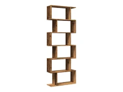 Librería divisora 6 niveles madera envejecida 70x24x193 cm