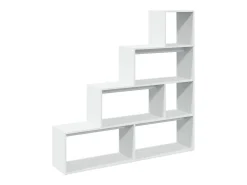 Librería divisora 4 niveles madera blanca 143,5x29x143,5 cm