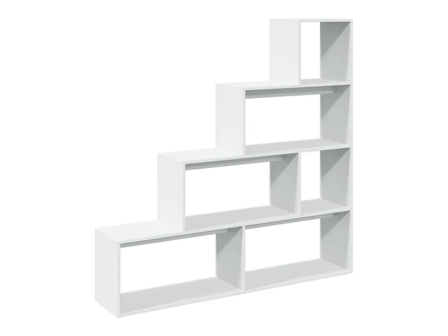 Librería divisora 4 niveles madera blanca 143,5x29x143,5 cm