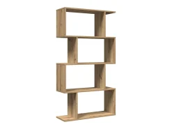 Librería divisora 4 niveles madera roble artisan 70x24x129 cm