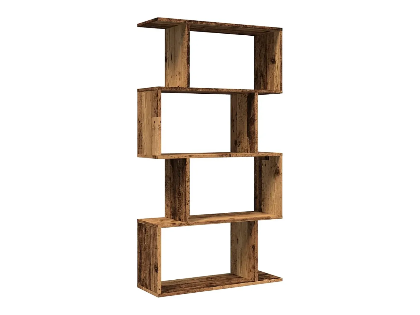 Librería divisora 4 niveles madera envejecida 70x24x129 cm