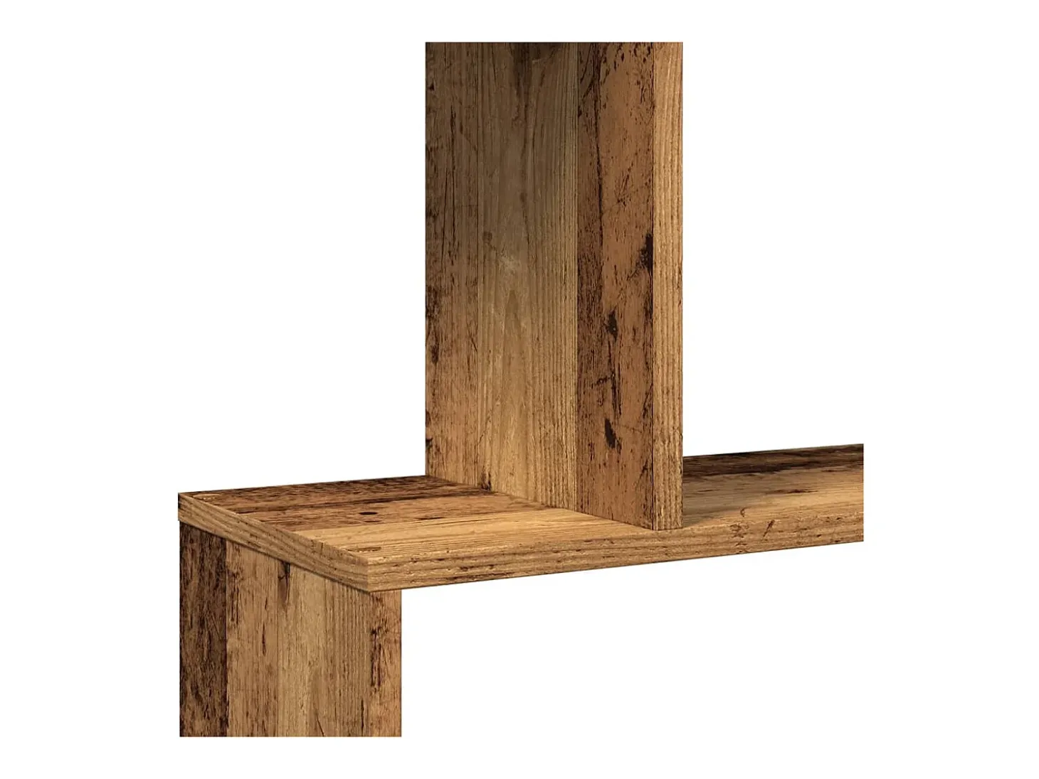 Librería divisora 4 niveles madera envejecida 70x24x129 cm