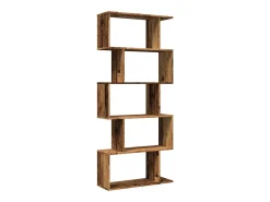 Librería divisora 5 niveles madera envejecida 70x24x161 cm