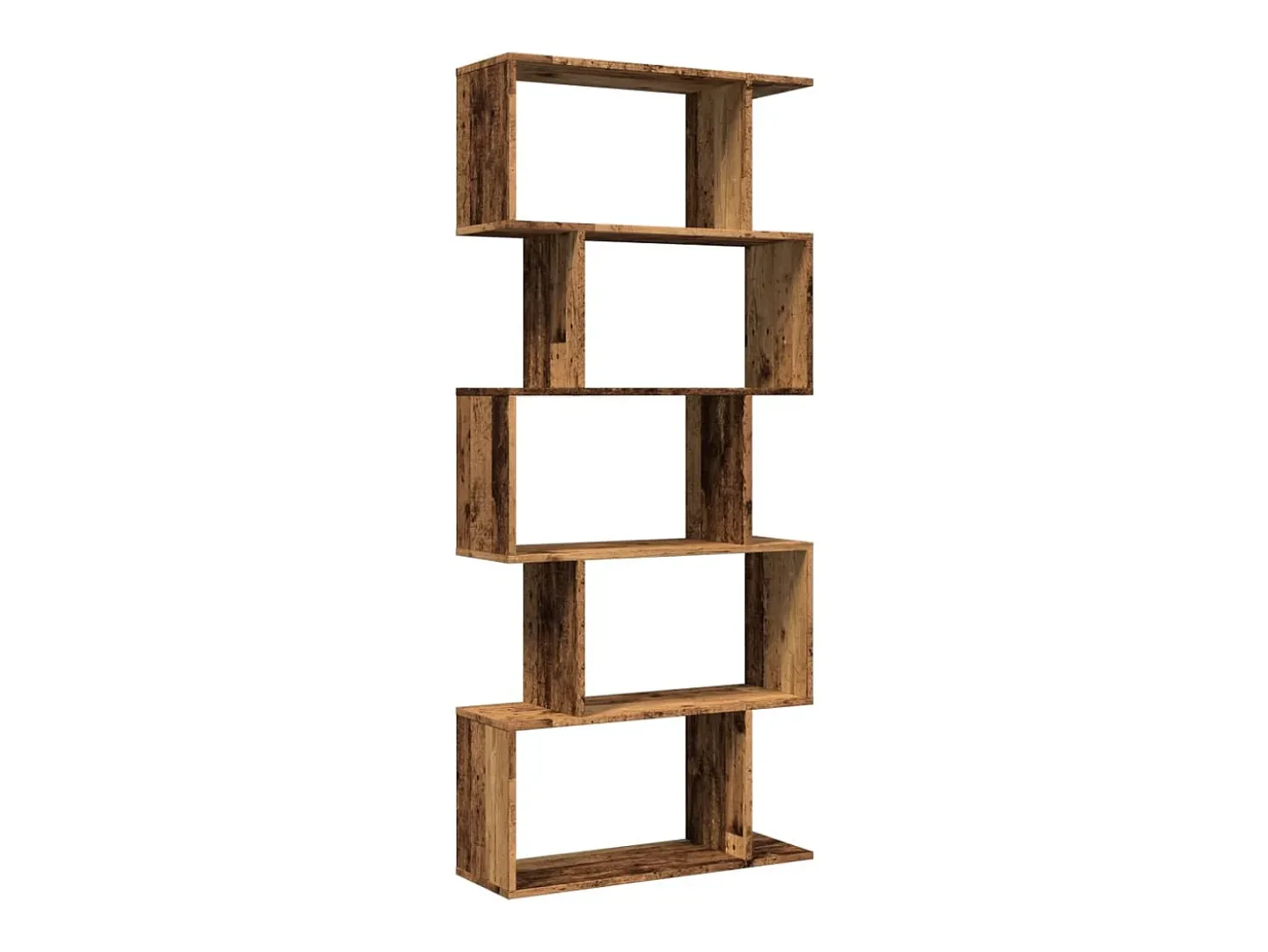 Librería divisora 5 niveles madera envejecida 70x24x161 cm