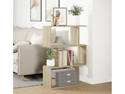 Librería divisora 3 niveles madera roble Sonoma 70x24x97 cm